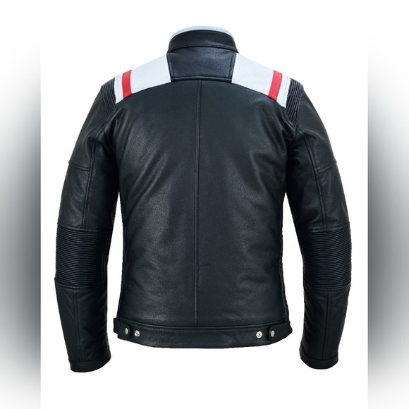 Men's Top Grade Motorcycle Leather Jacket - Picture 2 of 5